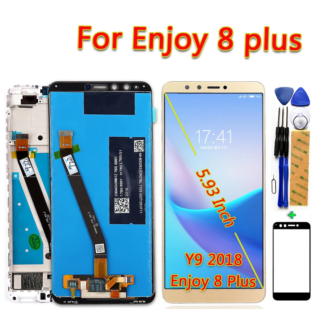 Для Huawei Y9 2018 ЖК дисплей для Enjoy 8 Plus FLA L22 LX2 LX1 LX3 сенсорный экран 5 93 дюймов