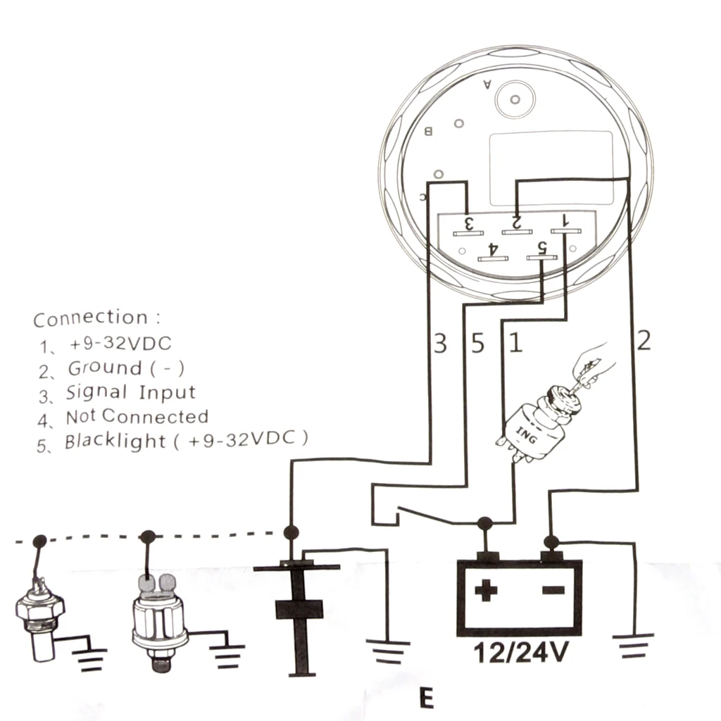 combustível, 2 tamanhos, 52mm, 9-32v, indicador 33-240ohm