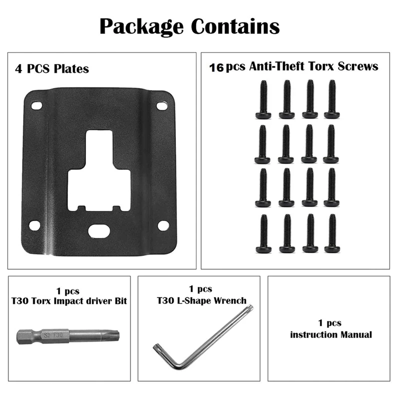 MOEBULB Truck Bed Cargo Tie-Down Brackets 4-Pack Steel Plates Compatible with 2015-2018 Ford f150 f250 f350 & Raptor Bed Load Hook Reinforcement Panel with 16pcs Anti-Theft Screws 