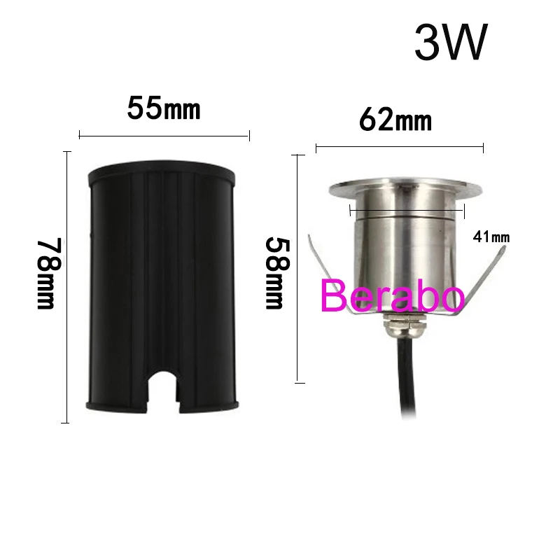 Neue Wasserdichte led licht garten unterirdischen 3W IP68 Outdoor Begraben Garten Pfad Spot Einbau Inground Beleuchtung Wand stainless304 – Detail 8