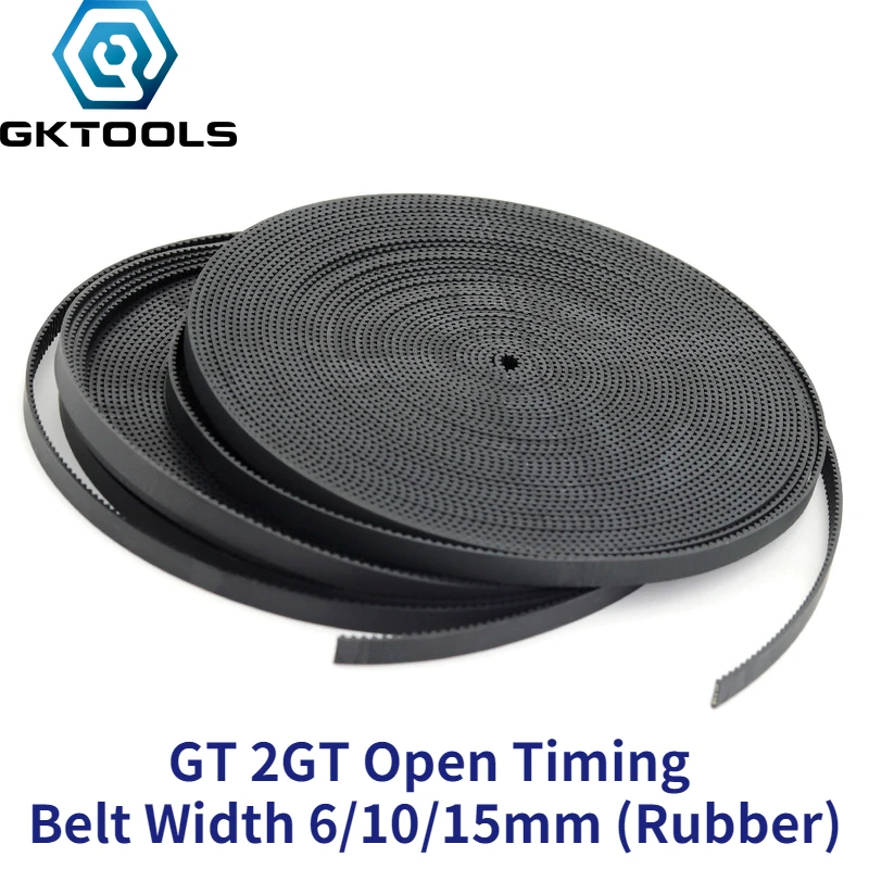 Открытый синхронный ремень синхронизации GKTOOLS 2MGT 2M 2GT ширина 6/9/10/15 мм Резиновый