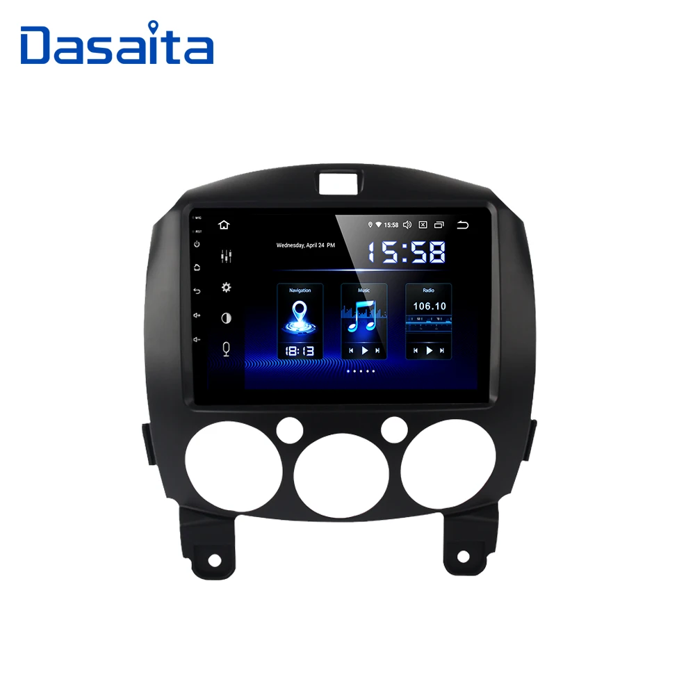 Dasaita 1 din автомобильный DSP Android 9,0 для MAZDA 2 Радио 2010 2011 2012 2013 gps навигация " ips сенсорный экран HDMI MP3 64 Гб rom
