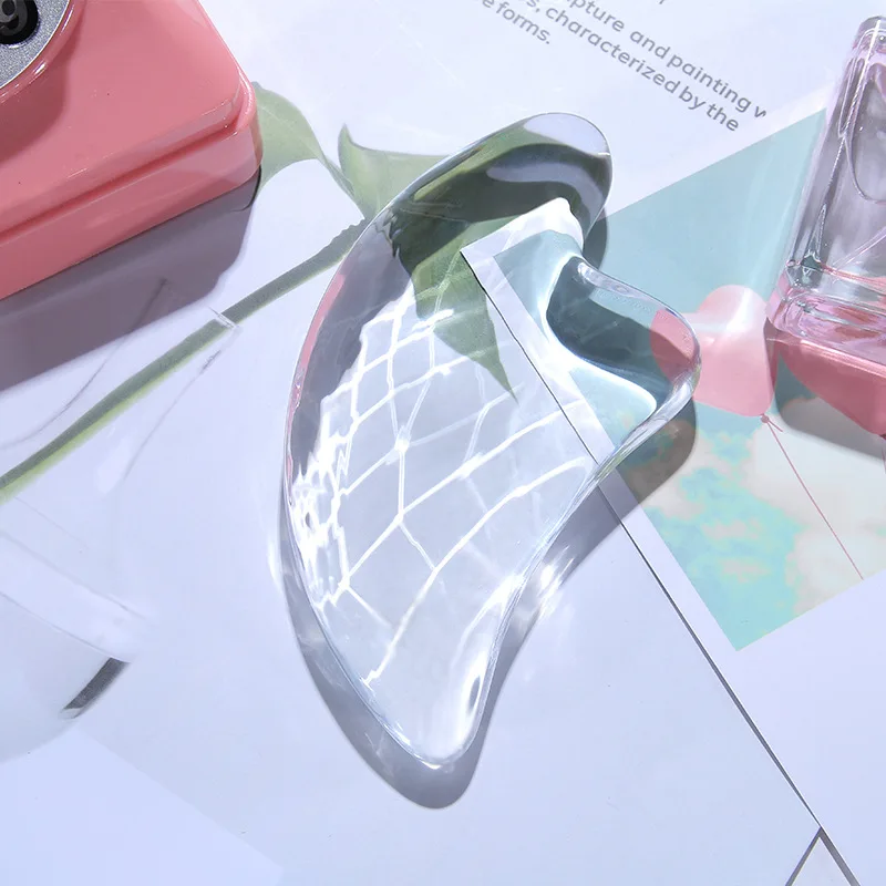 

Facial Massage Transparent Crystal Scraping Plate Face Lift Hands Body Skin Relaxation Slimming Beauty Care Massage Roller Stone