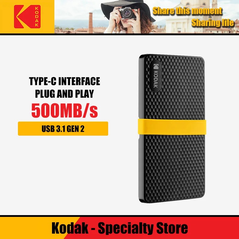  Kodak X200 Externe Festplatte Festplatte 256GB 512GB 1TB HDD disco duro externo Typ C USB 3.1Hard s