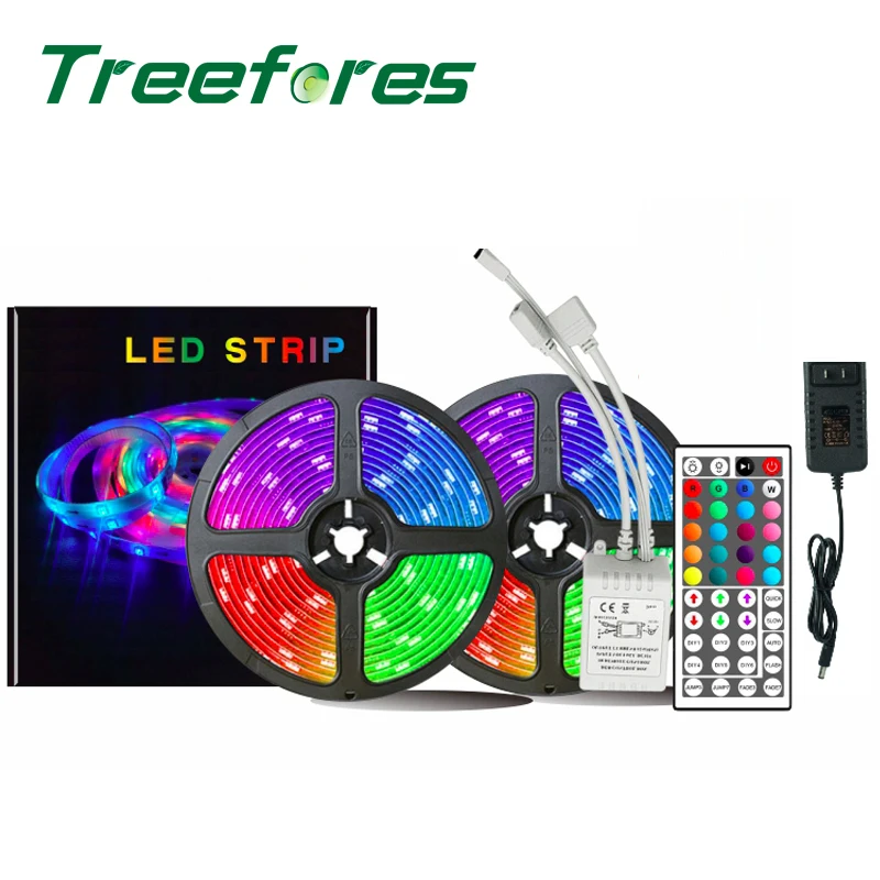 RGB 5 м 10 15 20 М 5050 светодиодная полоса освещения для рождества ТВ настенный