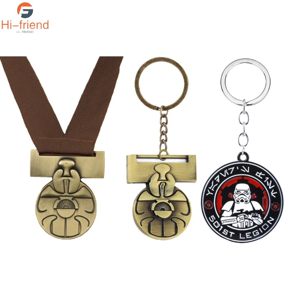 

10pcs Star Wars Medal of Yavin Luke Skywalker Necklace Han Solo Chewbacca Medal Replica Alloy Star Wars Accessories Souvenir