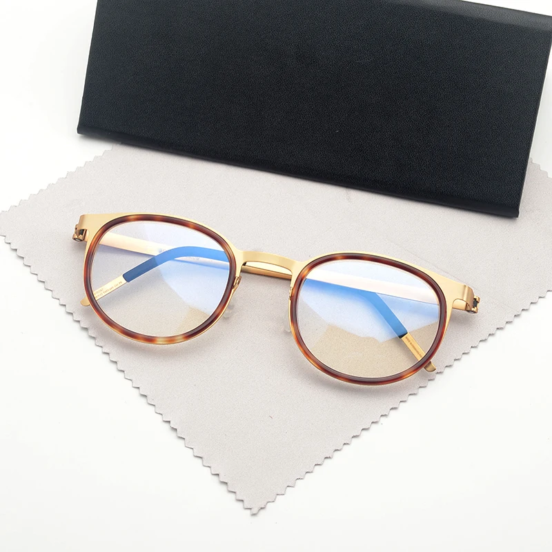 Дания бренд дизайн Титан Glasse рамки для мужчин женщин винтажные круглые очки с круглым ацетат рецепт Oculos De Grau