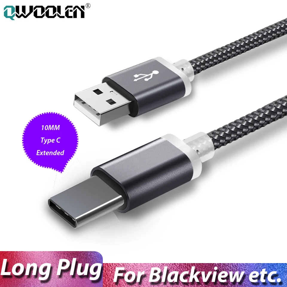 Кабель USB Type-C длиной 10 мм для Blackview BV9900 BV9600 A80 Pro Umidigi F2 Oukitel USB-C 2 шт. быстрая зарядка