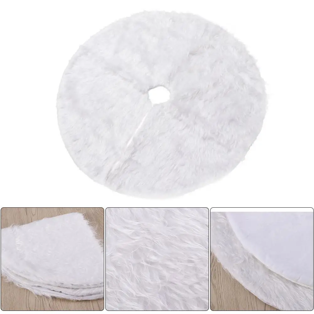 

78CM White Plush Christmas Tree Skirts Fur Carpet Merry Christmas Decoration For Home Natal Natal Tree Skirts New Year Decoratio
