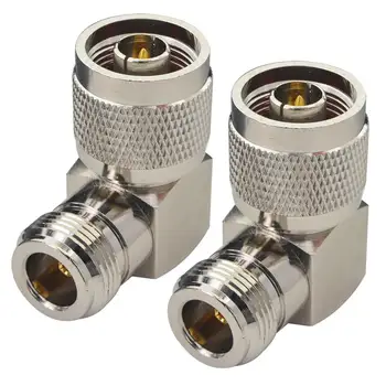 

2 Pieces N Connector Adapter Right Angle Coax Connectors 90 Degree N Male to N Female RF Coaxial Cable Connector for Ham Radio