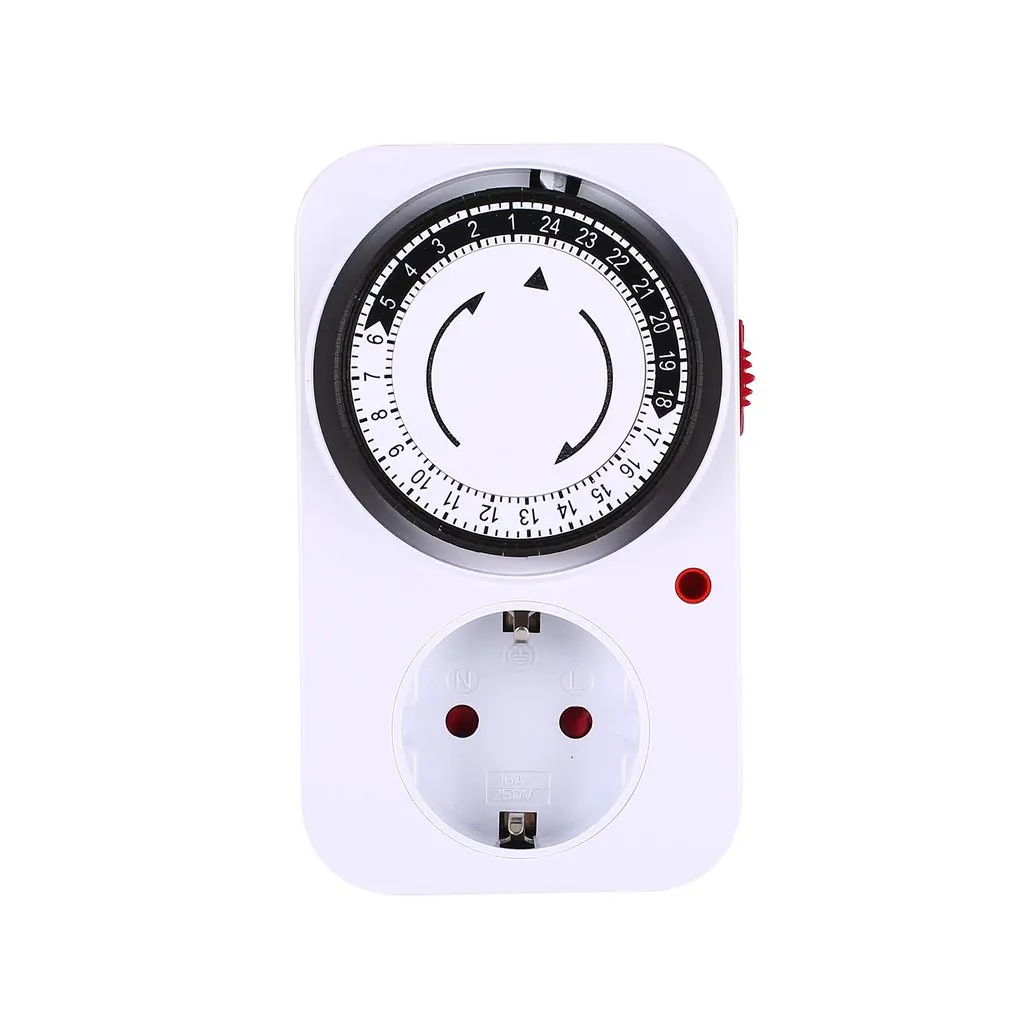 

24 Hours Plug in Mechanical Grounded Programmable Timer Switch Smart Countdown Switch Socket Indoor Auto Power off 230V