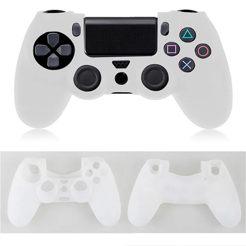 Белый CARPRIE высококачественный мягкий силиконовый чехол для Playstation PS4 контроллер анти-капля аксессуары 90731 - Цвет: Белый