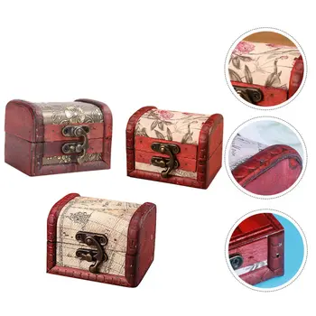 

3Pcs Retro Style Wooden Gifts Box Creative Wedding Candy Case Packing Box