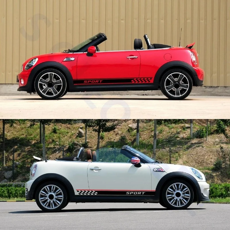 1 пара/2 шт. Спортивная Автомобильная дверь боковая юбка полосы гоночный стиль