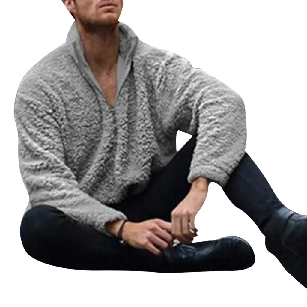 Мужская новая стильная модная однотонная санитарная одежда флисовый пуловер Блузка L0808