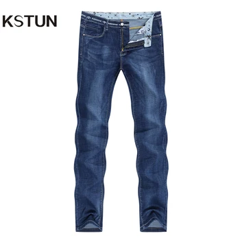 

KSTUN Jeans Men Slim Straight Blue 2020 Summer Thin Regular Fit Casual Pants Cotton Men's Clothing Trousers Male Jeans Hombre