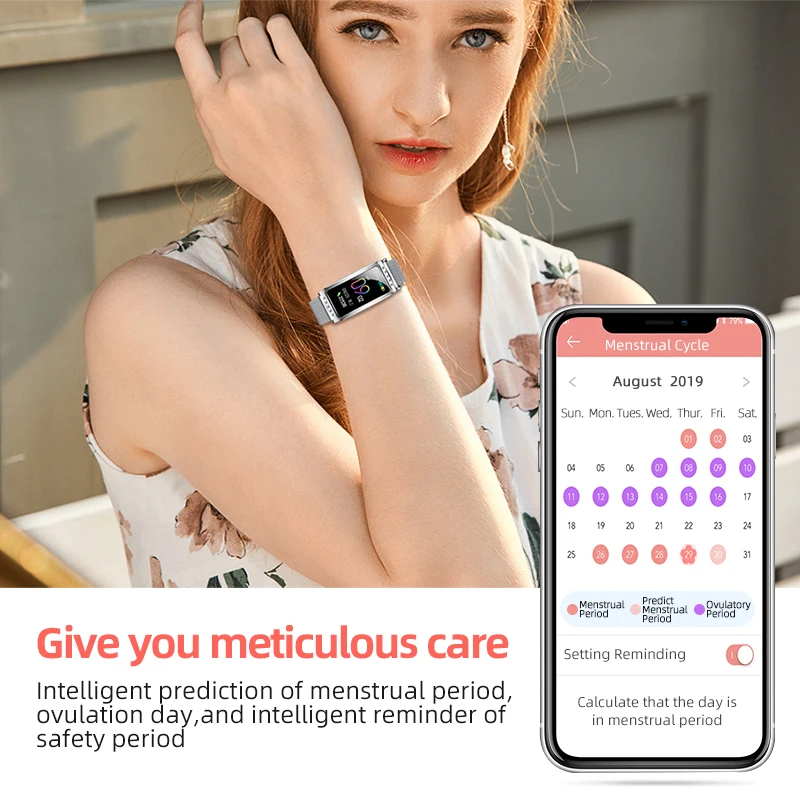 Женские Смарт-часы с Bluetooth, IP68, водонепроницаемые, пульсометр, умный браслет с фитнес-трекером, спортивный браслет для IOS, Android