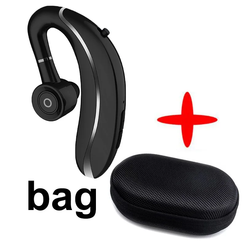 Q10 Bluetooth 5,0 гарнитура Беспроводные наушники с микрофоном 30 часов в режиме разговора свободные руки для вождения спорта для iPhone huawei xiaomi - Цвет: Black with bag