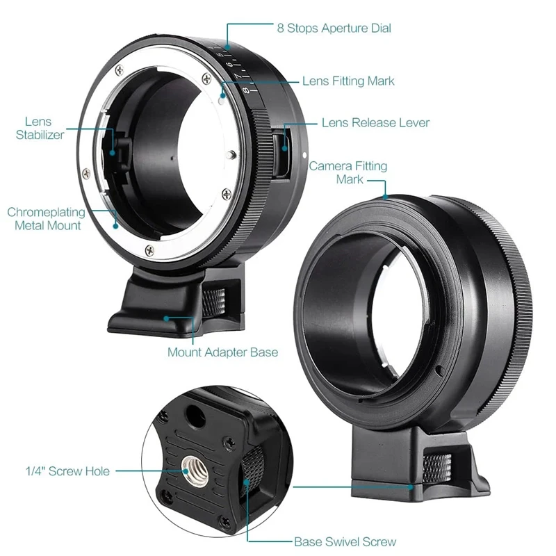 VILTROX NF-NEX Крепление переходное кольцо для Nikon G/F/AI/S/D объектив для sony E крепление камеры A7/A7R/NEX-5/NEX-3/NEX-5N/NEX-C3/NEX-5R/NEX-F/