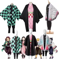 Anime Demon Slayer Kamado Tanjirou Nezuko bambini adulto Kimetsu No Yaiba Kochou Shinobu Kimono vestiti Costume Cosplay