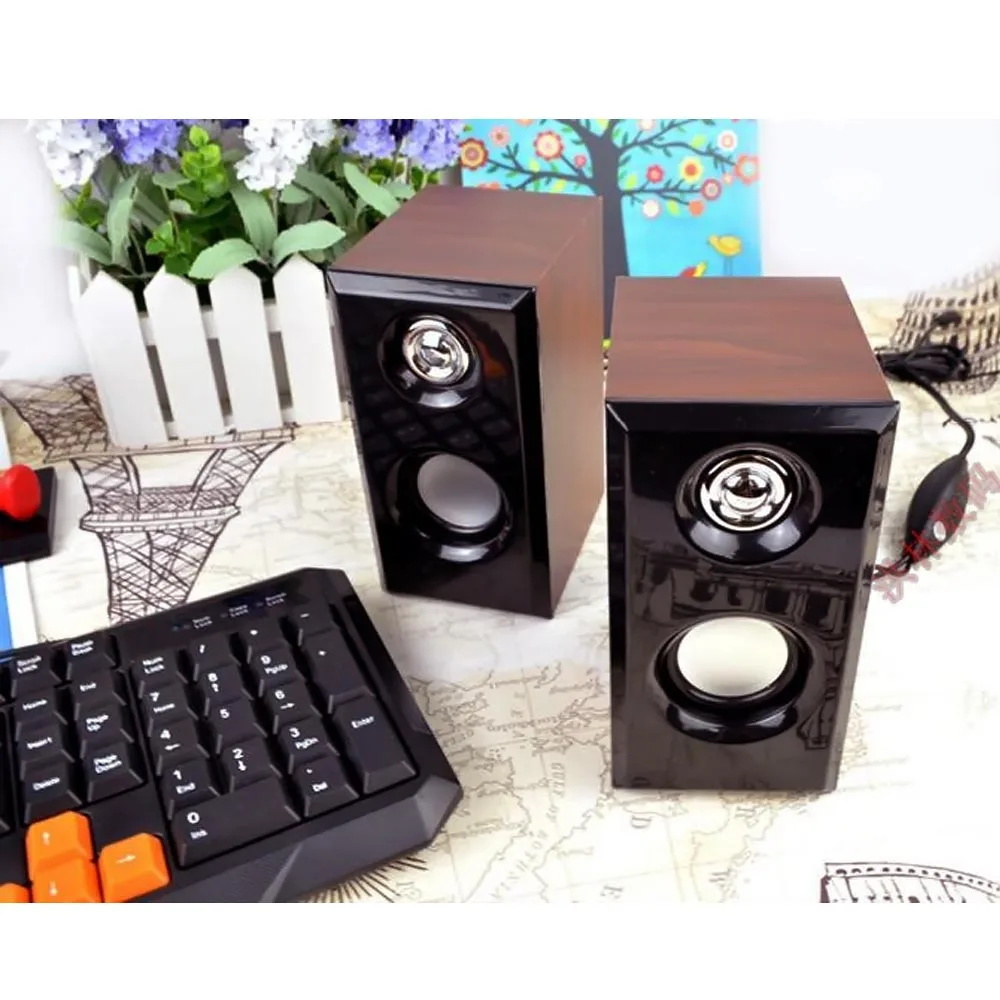 Gosear 2 шт USB провод динамик деревянный портативный мини стерео аудио система для смартфона планшета ноутбука ПК mp3 плееры caixa де сом