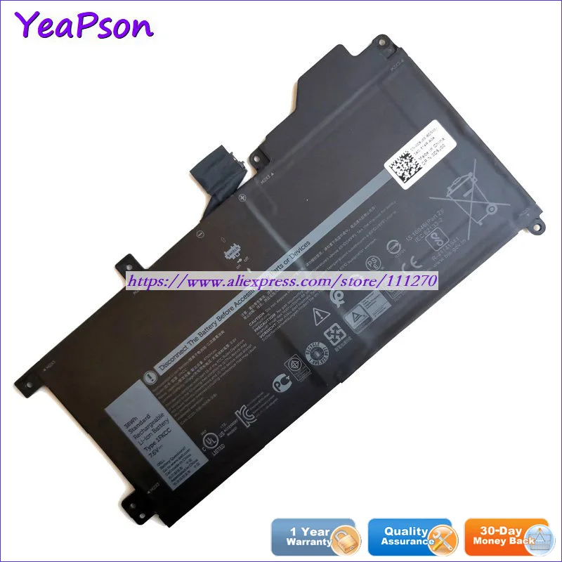 Yeapson 7.6v 4750mah Genuine 1fkcc 09ntkm Laptop Battery For Dell