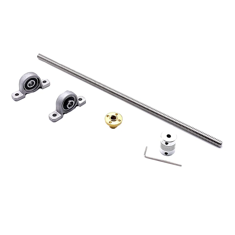 

300mm T8 Lead Screw Set with Lead Screw Copper Nut Pillow Bearing Block Coupler and Small Hexagon Wrench for 3D Printer