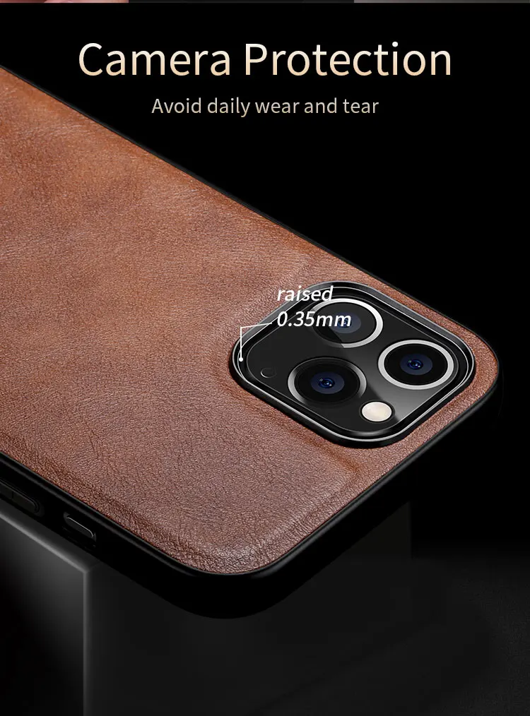 For IPhone 12 12 Pro 12 Max for IPhone 12 Pro Max Case X-Level Retro Leather Soft Silicone Edge Back Cover Case High Quality