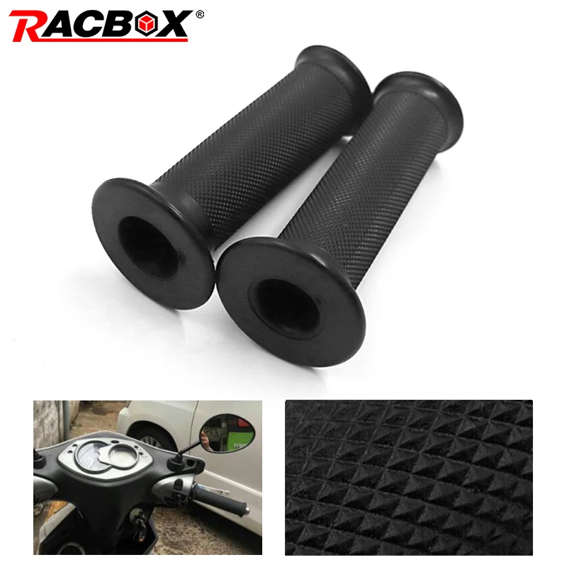 

2PCs Universal Black Rubber Motorcycle Handlebars Hand Grips 22mm Vintage TPU Handle bar end Bicycle mountain bike part