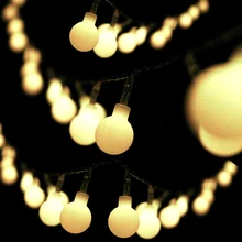 Bolylight 50 LED Globe fée chaîne lumières Plug in décor pour arbre de noël intérieur extérieur fête de mariage vacances blanc chaud