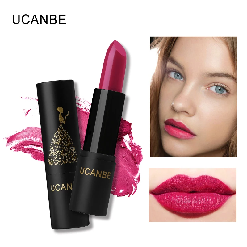 UCANBE 6 Colors Creamy Velvet Matte Rouge Lipstick Moisturizing Nourish Lip Batom Makeup Soft Nude Silky Lasting Charmed Lips