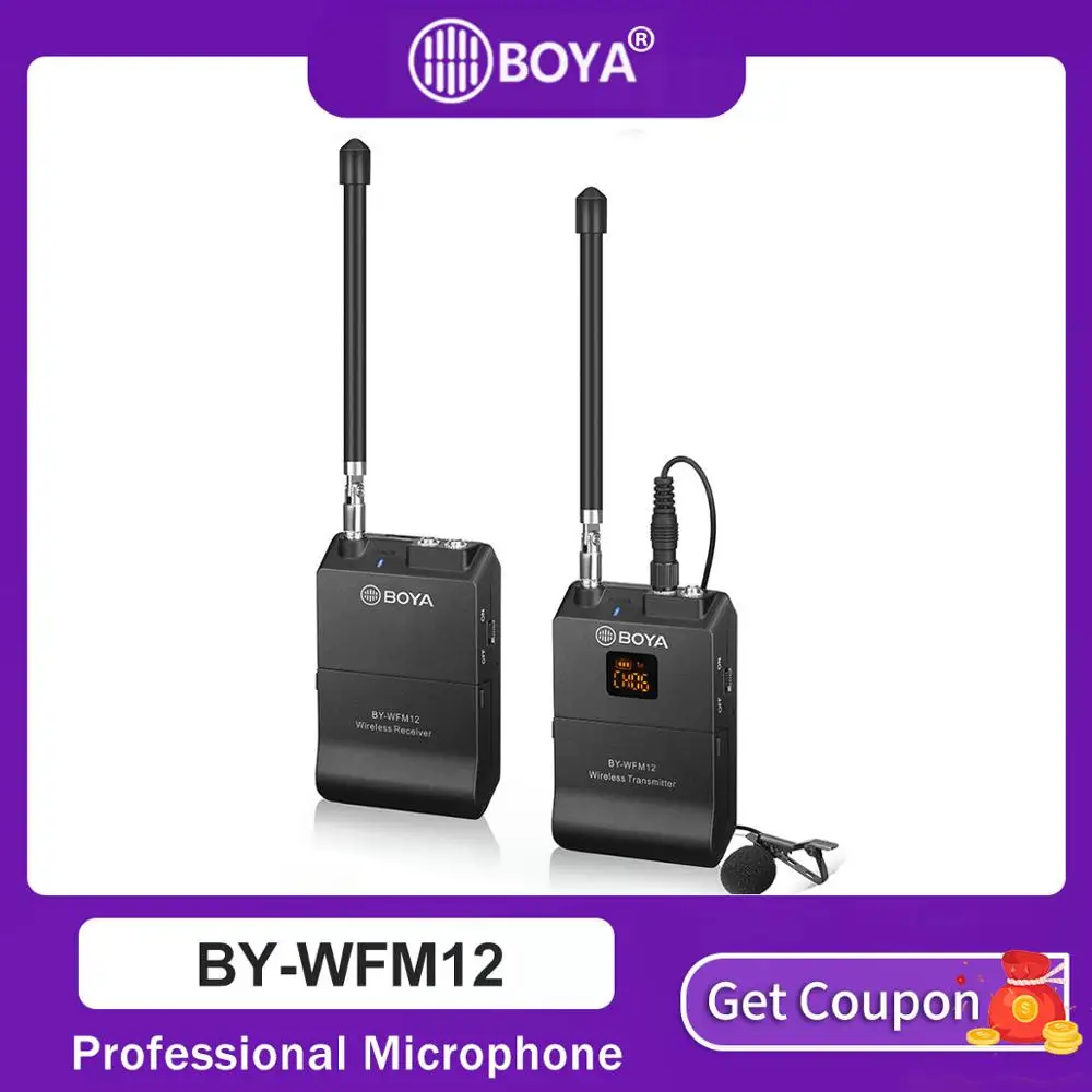 BOYA BY-WFM12 беспроводной микрофон VHFMic система для iPhone sony Canon DSLR видеокамеры Аудио рекордер PK WM4 BY-WM4