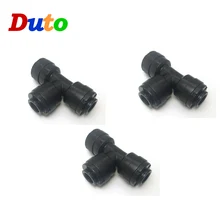 

10pcs RO Water 3Ways T shap Quick Coupling Fitting 1/4" OD Hose leak-proof 1/4" BSP Reverse Osmosis System Plastic Pipe