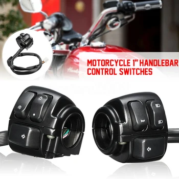 

1pair Wiring Harness Handle Control Switch Motorcycle Styling Left Right On Off Indicator Replacement Parts 1inch 25mm Button