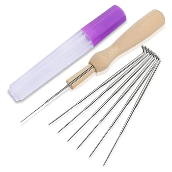 

MIUSIE 7pcs 3 Sizes Felting Needles Set with Handle Wool Felt Tool Felting Starter Kit Wool Felt Pocked Needles Set DIY Craft Fe