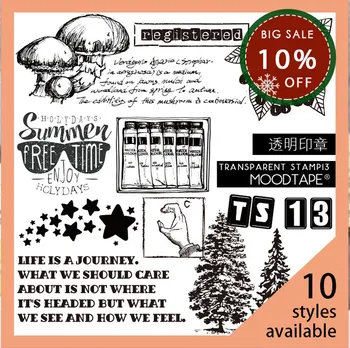 

moodtape vintage clear stamp for DIY scrapbooking/photo album Decorative transparent stamp label flower plant rubber stamp seal