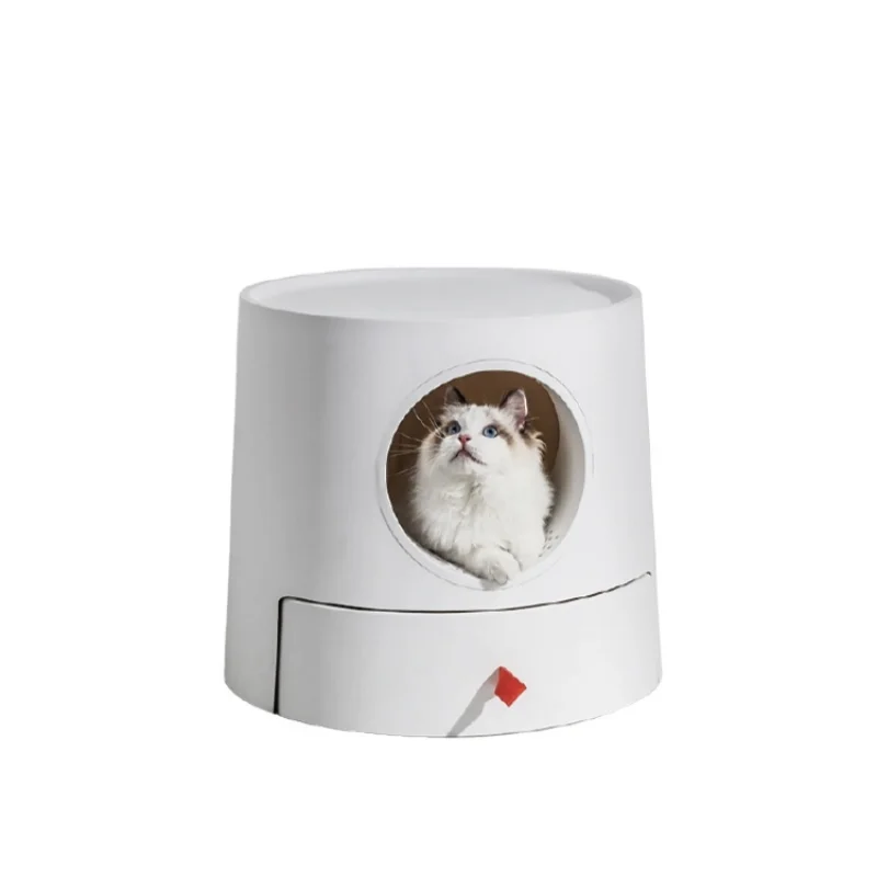 

Luxury Top Entry Closed Cubic Large Hooded Enclosed Hidden Enclosure Big Pet Cleaning Cat Litter Box