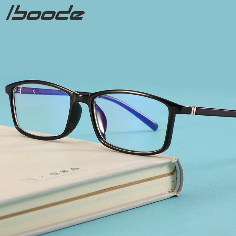 

IBOODE Anti Blue Light Glasses Frame Women Men Square Transparent Eyeglasses Female Male TR90 Optical Spectacles Frames Eyewear