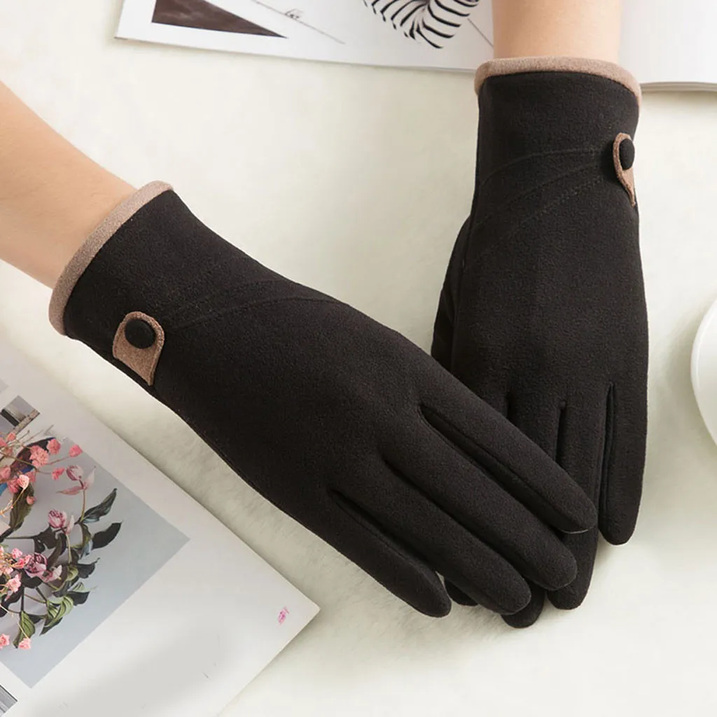 Осень зима новые женские зимние теплые перчатки наручные варежки для вождения лыжные перчатки элегантный дизайн теплые зимние перчатки новинка# O11