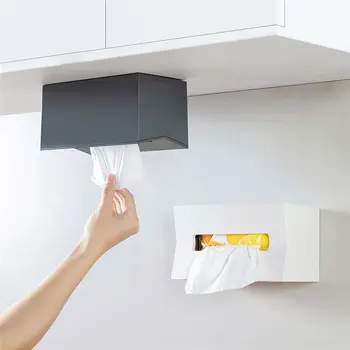 

Easy Install Invert Tissue Box Cover Napkin Holder Paper Towels Box Tissue Dispenser Wall Mounted Container for Wipes