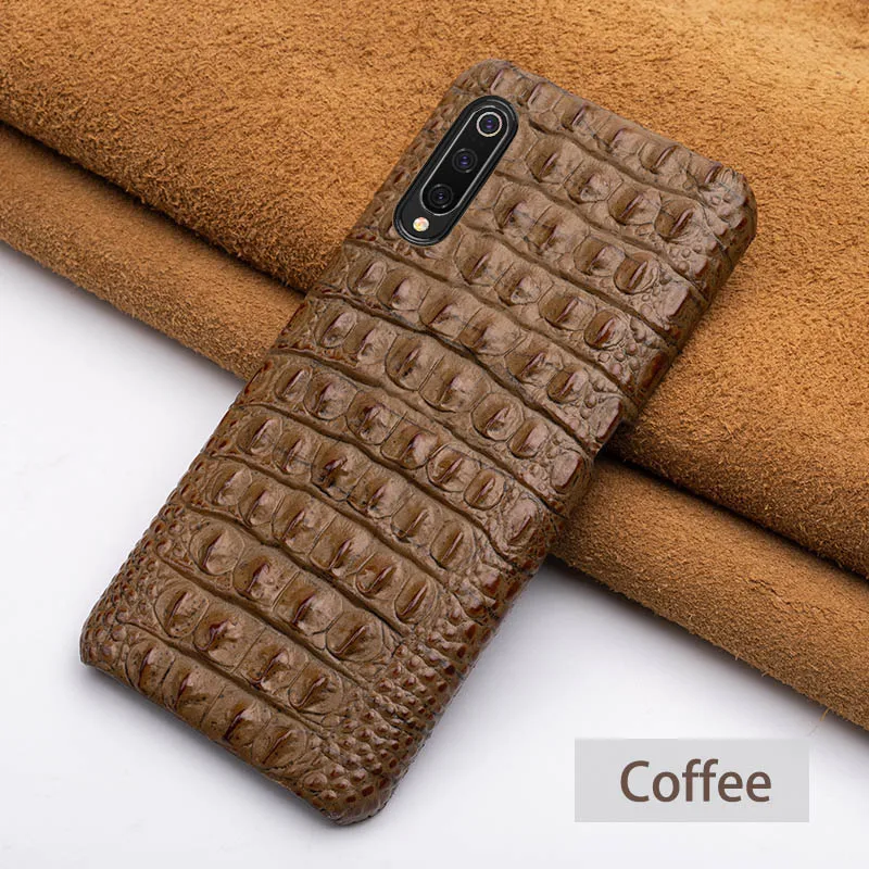 Чехол для телефона для Xiaomi mi 9 8 se 9T A1 A2 A3 lite Poco F1 Y3 mi x 3 из крокодиловой кожи текстуры случай для Redmi Примечание 4X5, 6, 7, 8 Pro Чехол - Цвет: Coffee Back