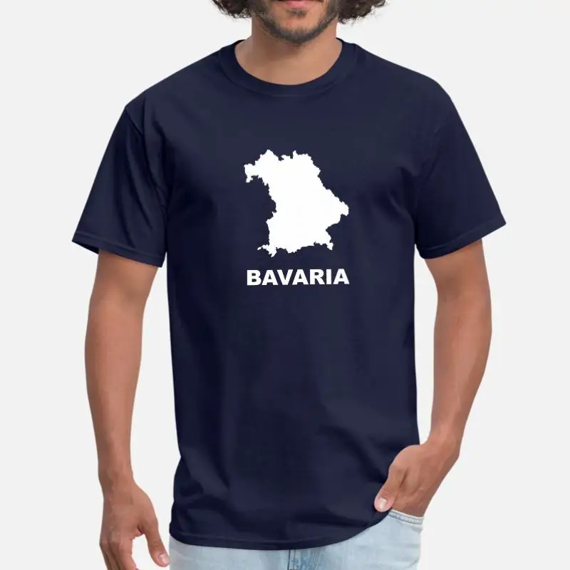 Men-Navy Blue Персонализированная Bavaria карта футболка для мужчин s женщин вырез лодочкой забавная Повседневная мужская футболка с коротким рукавом Homme хип-хоп - Цвет: Men-Navy Blue