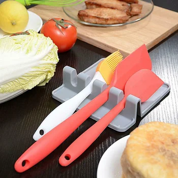 

Kitchen Utensil Holder Silicone Spoon Spatula Rack Shelf Portable Multipurpose Stand LKS99