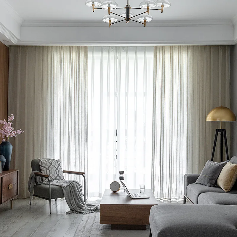 

Single Stripe Window Screen Simple Ready-made Curtain