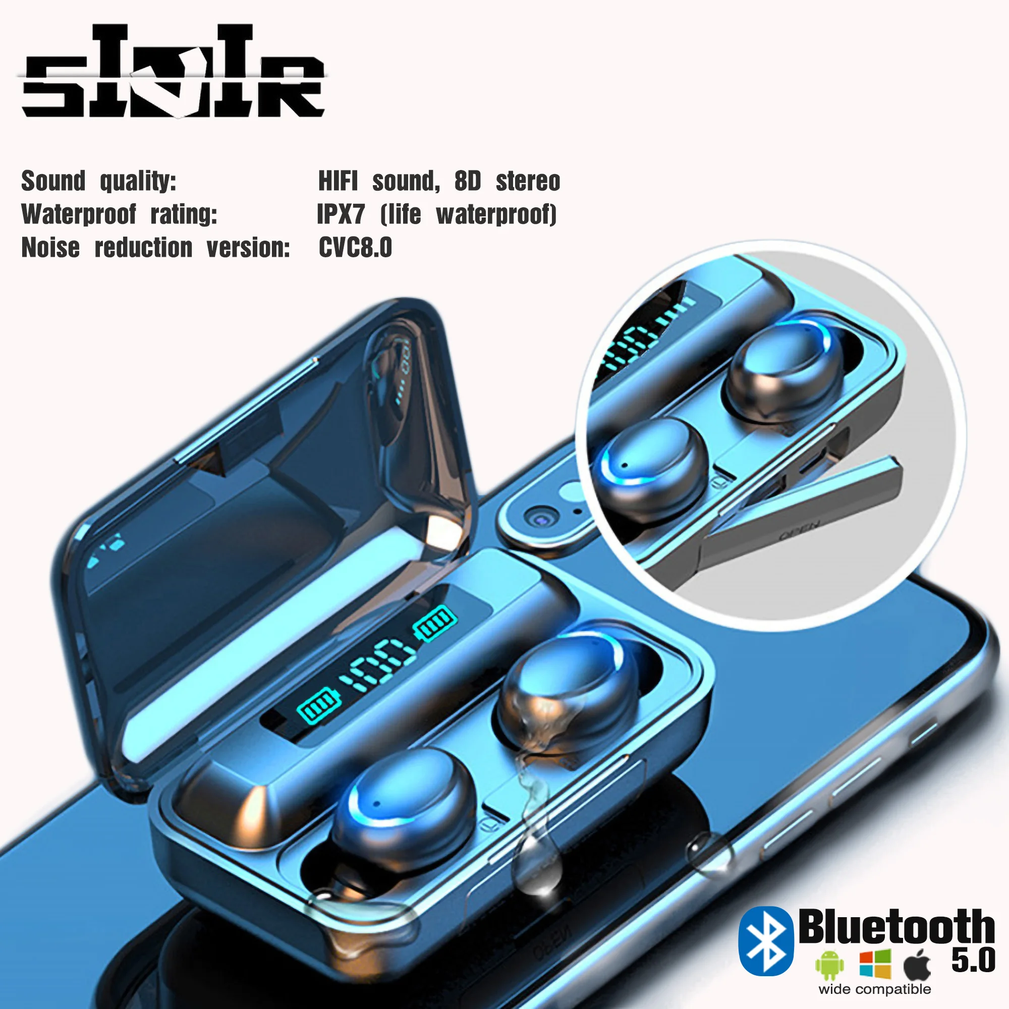 F9-5 беспроводные наушники Bluetooth 5 0 IPX7 водонепроницаемые наушники-вкладыши с