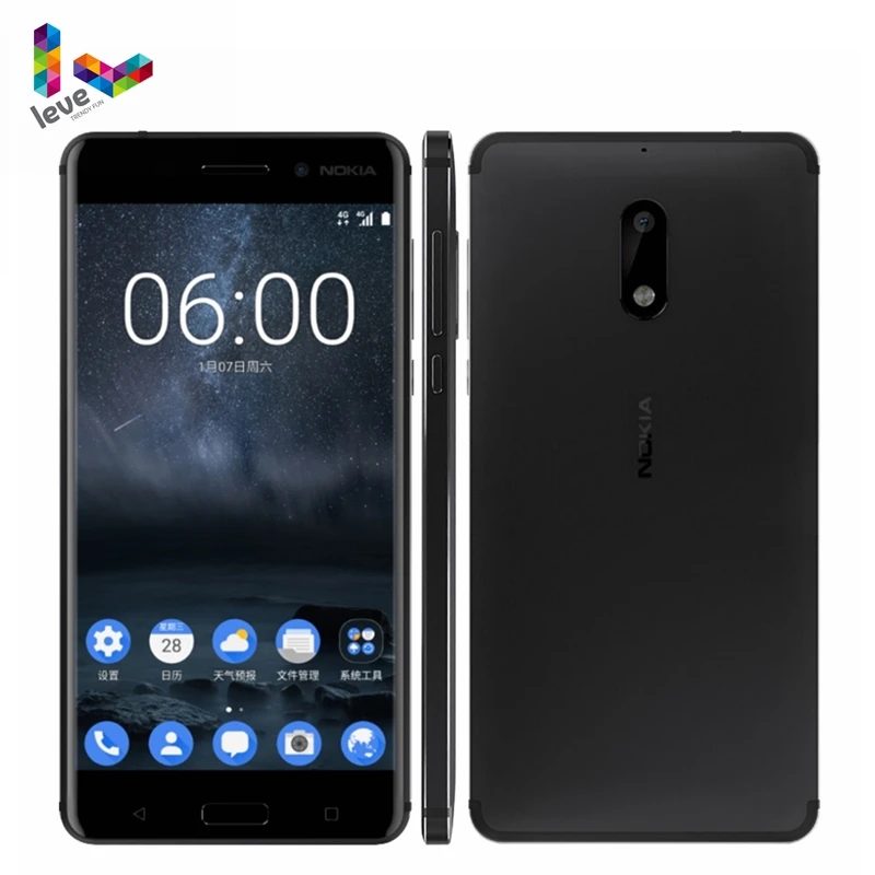 Сотовый телефон Nokia 6 две SIM карты Android Snapdragon 430 4 Гб ОЗУ 64 ПЗУ Восьмиядерный сканер