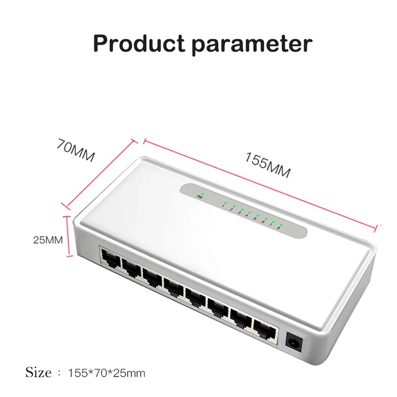 Adaptador de Troca Portas Gigabit Switch Uplink Rede Ethernet Hub Shunt - Completo ou Meio Duplex 8 1000m - Imagem 6