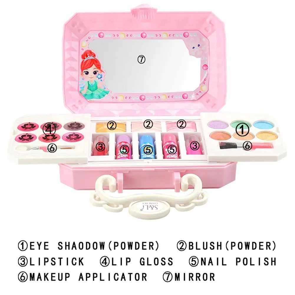 Princess Cosmetics Box Girls Makeup Set Toys Make up Kits Play House Dress Up Safety Non 1 Princess Cosmetics Box Girls Makeup Set Toys Make up Kits Play House Dress Up Safety Non 4