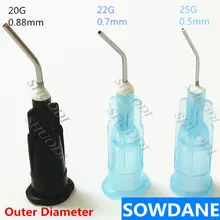 100 шт. чистка зубов Уход за полостью рта Изогнутый наконечник иглы зубная композитная Смола краску локоть черный(20 г/22 г/25 г на ваш выбор