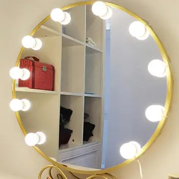 

LED Hollywood Makeup Vanity USB Mirror Lights White Warm White Warm Yellow 10 Bulbs Kit for Vintage Dressing Table